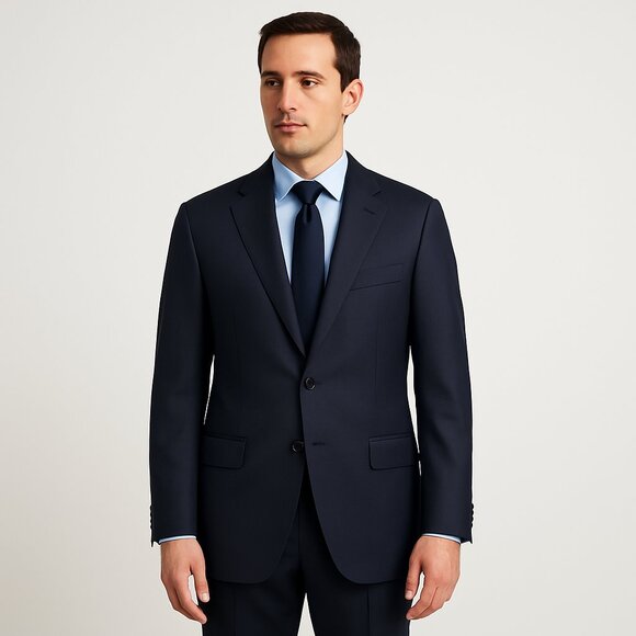 Ermenegildo Zegna for Harry Rosen Academia Navy Wool Blazer Sport Coat 54L - Picture 1 of 13